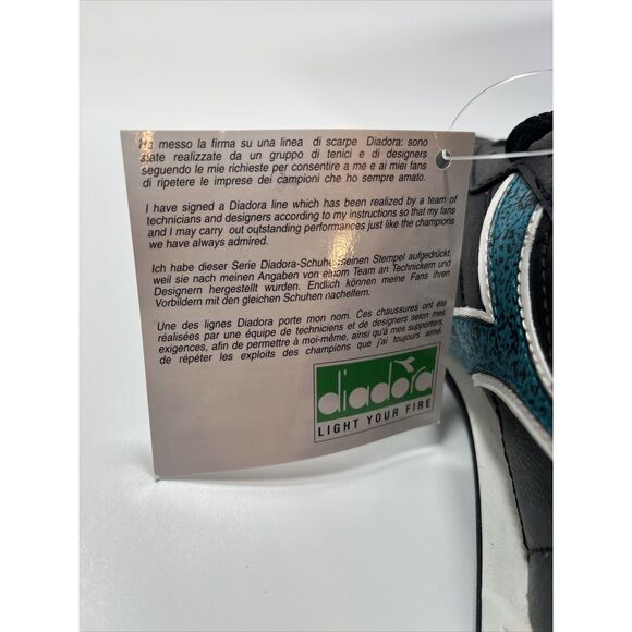 VTG Diadora Serie A Jr Sz 6 Soccer Cleats Shoes Beppe Signori Signature Edition - Picture 9 of 15